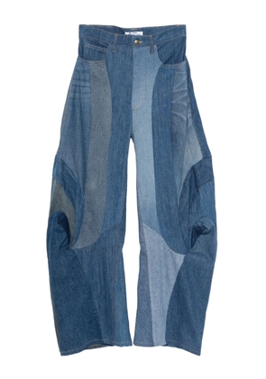 Anni Salonen patchwork ruffled jeans - Blue