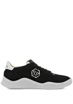 Philipp Plein logo-plaque suede sneakers - Black