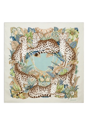 Ferragamo Cheetah-print silk scarf - Neutrals