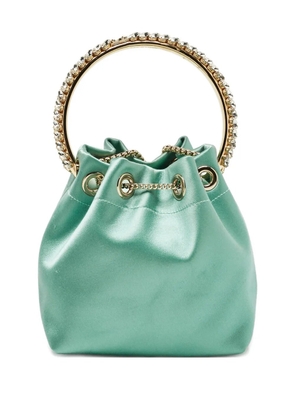 Jimmy Choo Pre-Owned Bonbon crystal-embellished bucket bag - Green
