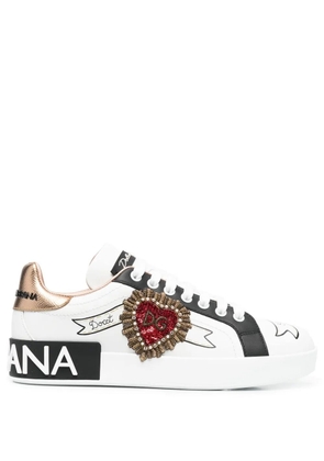 Dolce & Gabbana Portofino embroidered sneakers - White