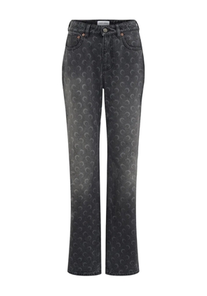 Marine Serre moon laser wash straight jeans - Grey