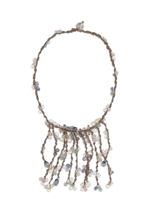 Mela crystal-embellishment necklace - Brown