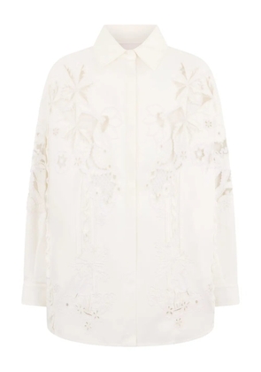 Valentino Garavani floral-lace shirt - White