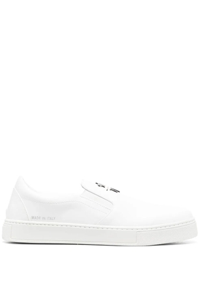 Philipp Plein logo-plaque slip-on sneakers - White