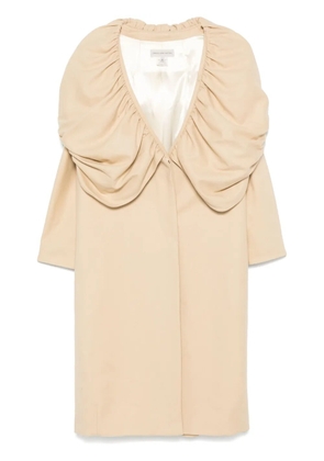 Dries Van Noten Pre-Owned 1990s folded-edge coat - Neutrals