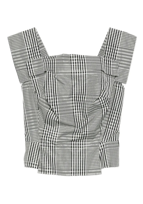 Vivienne Westwood Pre-Owned 2017 checkered square-neck top - Black