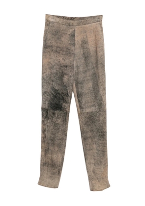 Romeo Gigli Pre-Owned 1990s suede trousers - Neutrals