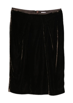 Giorgio Armani Pre-Owned 1990s pleated midi skirt - Brown