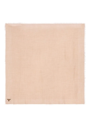 Loro Piana crest fringed shawl - Neutrals