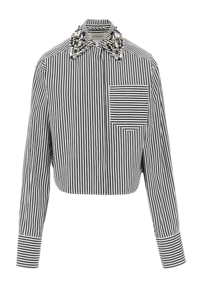 Sportmax striped embellished shirt - White