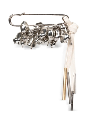 DRIES VAN NOTEN large embellished safety-pin brooch - Silver