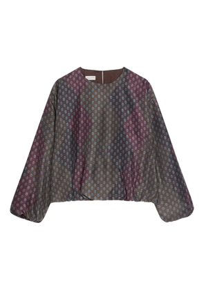 DRIES VAN NOTEN geometric-print blouse - Brown