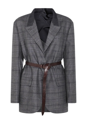 Brunello Cucinelli belted blazer - Grey