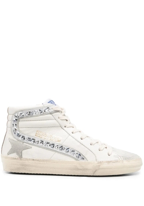 Golden Goose Slide crystal-embellished sneakers - White