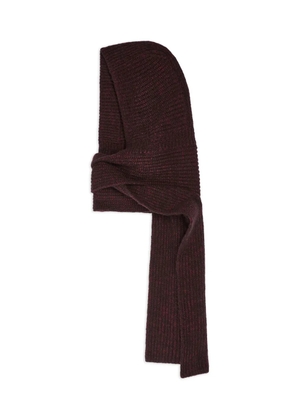 DRIES VAN NOTEN hooded-ribbed scarf - Red