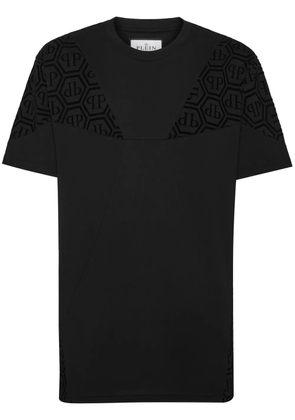 Philipp Plein logo-panel cotton t-shirt - Black