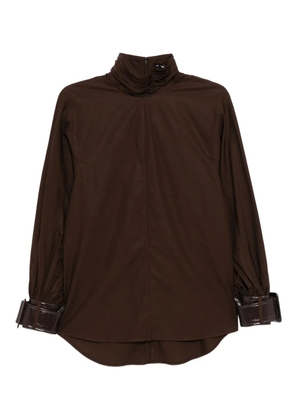 Karl Lagerfeld belted-cuff blouse - Brown