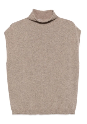 Erika Cavallini Aria sleeveless high-neck knit top - Neutrals