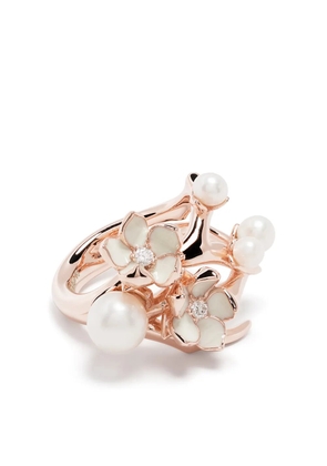 Shaun Leane Cherry Blossom diamond pearl flower ring - Pink