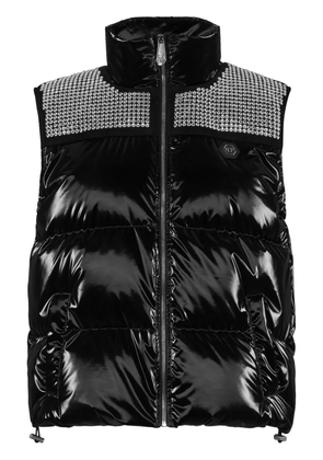 Philipp Plein crystal-embellished padded gilet - Black