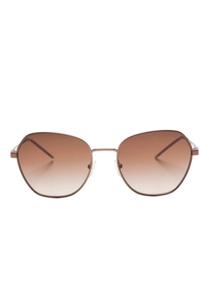 Emporio Armani geometric-frame sunglasses - Brown