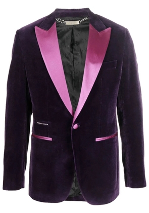 Philipp Plein single-breasted velvet blazer - Purple