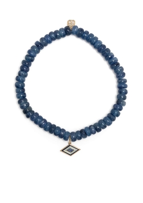 Sydney Evan 14kt yellow gold Groovy Eye kyanite beaded bracelet - Blue