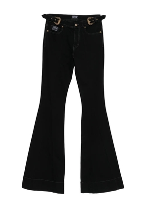 Versace Jeans Couture buckle flared trousers - Black