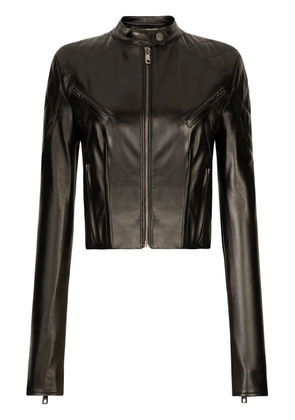 Dolce & Gabbana zip-up leather jacket - Black