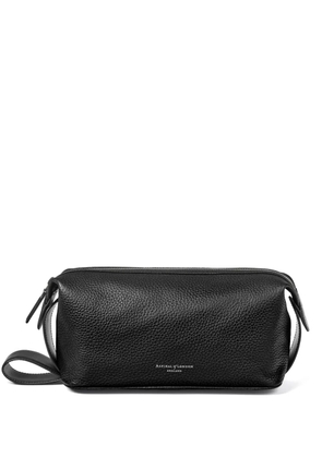 Aspinal Of London top-zip wash bag - Black