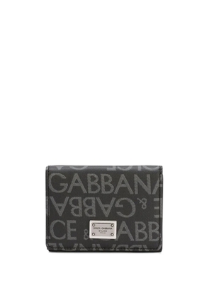 Dolce & Gabbana logo-plaque jacquard wallet - Black