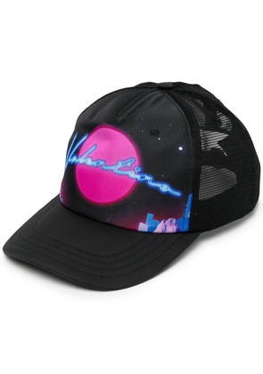 Valentino Garavani Neon logo mesh baseball cap - Black