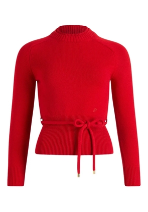 Patou double collar belted sweater - Red