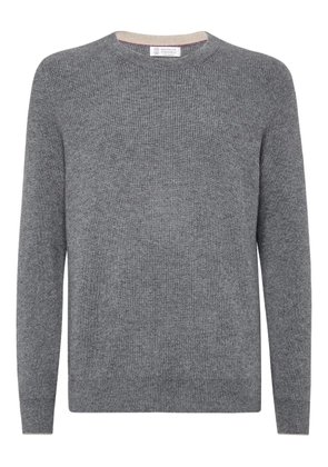 Brunello Cucinelli ribbed-knit cashmere jumper - Grey