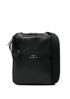 Polo Ralph Lauren logo-stamp leather crossbody bag - Black