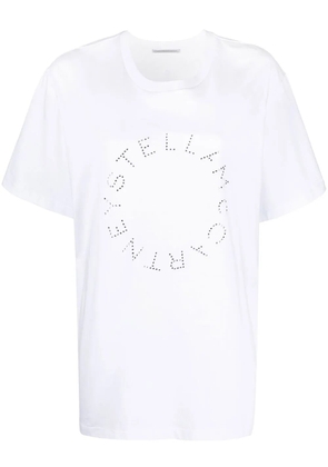 Stella McCartney rhinestone-logo short-sleeved T-shirt - White