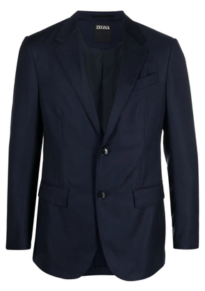 Zegna notched-lapels wool blazer - Blue