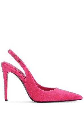 Dolce & Gabbana logo-plaque fleece pumps - Pink