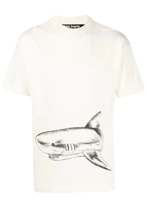 Palm Angels Broken Shark-print T-shirt - Neutrals