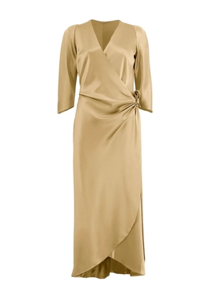 Peter Cohen tie-front wrap dress - Gold