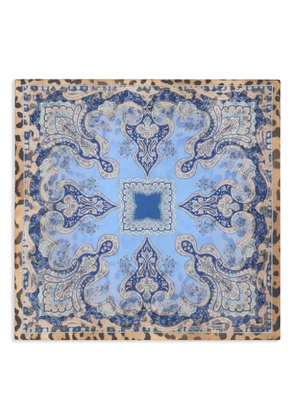 ETRO animal paisley-motif silk pocket square - Blue