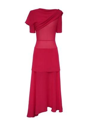 POST MERIDIEM asymmetrical draped midi dress - Red