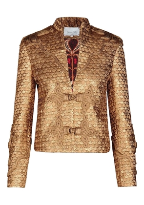 Johanna Ortiz Boldness scale-pattern knot-detail jacket - Gold