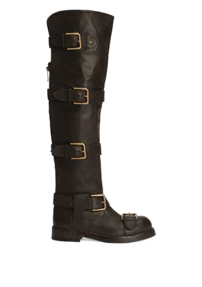 Dolce & Gabbana buckle-strap boots - Brown