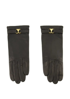 AMI Paris heart-buckle leather gloves - Black