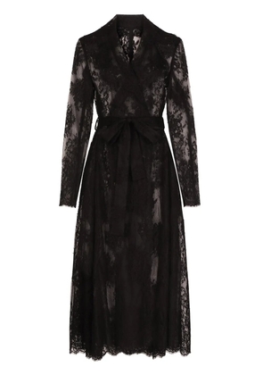 Dolce & Gabbana lace-panel long-sleeve coat - Black