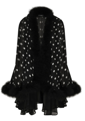 Dolce & Gabbana polka-dot silk cape - Black