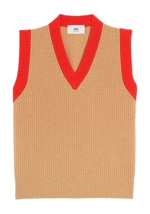 AMI Paris V-neck sleeveless vest - Neutrals