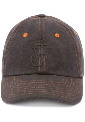 JW Anderson Anchor-appliqué denim cap - Purple